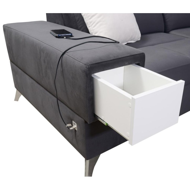 copy of Canapé d'angle reversible ANDRE 202 x 85 cm en plusieurs couleurs