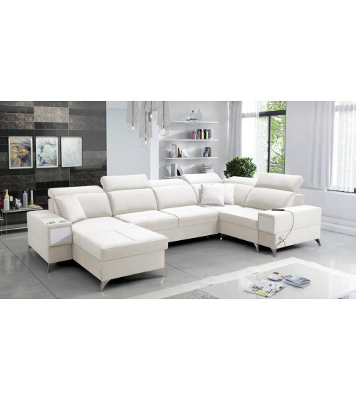 Canapé d'angle convertible ANDRE 202 x 85 cm en plusieurs couleurs
