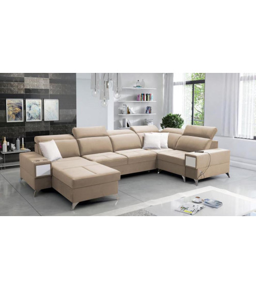 Canapé d'angle convertible ANDRE 202 x 85 cm en plusieurs couleurs