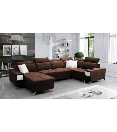 Canapé d'angle convertible ANDRE 202 x 85 cm en plusieurs couleurs