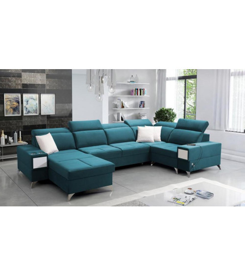 Canapé d'angle convertible ANDRE 202 x 85 cm en plusieurs couleurs