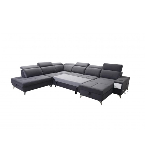 Canapé d'angle convertible ANDRE 202 x 85 cm en plusieurs couleurs