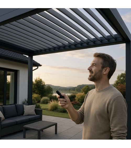 Pergola / Veranda Alexia en verre 3x3m en aluminium