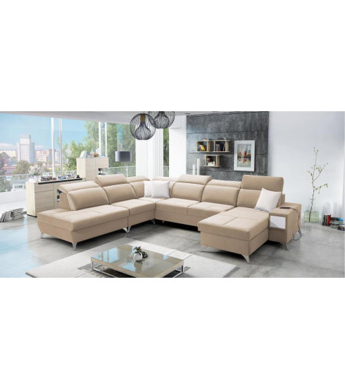 Canapé d'angle convertible ANDRE 202 x 85 cm en plusieurs couleurs