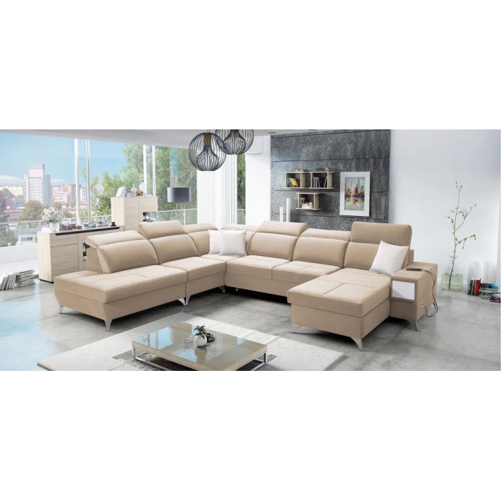 Canapé d'angle convertible DEUS X 364 x 300 cm en plusieurs couleurs
