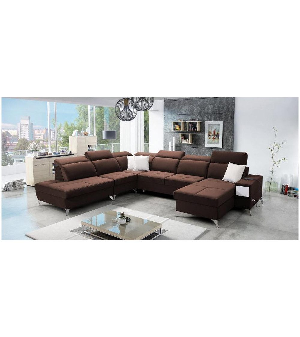 Canapé d'angle convertible DEUS X 364 x 300 cm en plusieurs couleurs