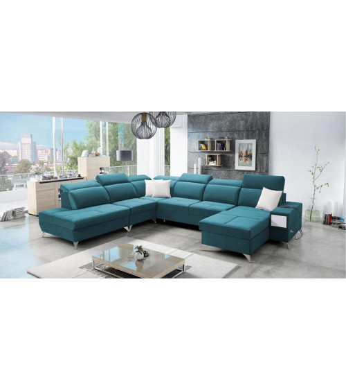 Canapé d'angle convertible ANDRE 202 x 85 cm en plusieurs couleurs