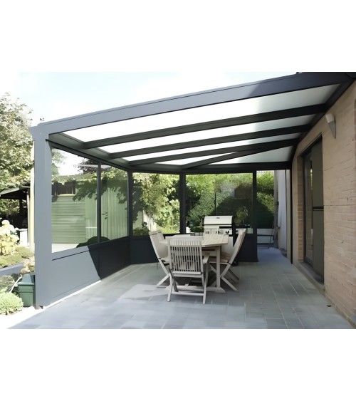 Avancé 4x3m en aluminium et vitrée