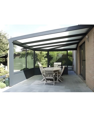 Avancé 4x3m en aluminium et vitrée