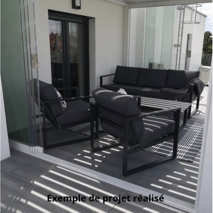 Avancé 4x3m en aluminium et vitrée Avancé 4x3m en aluminium et vitrée