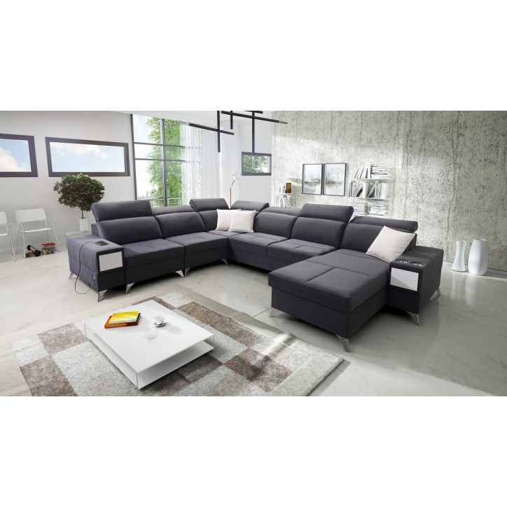 copy of Canapé d'angle reversible ANDRE 202 x 85 cm en plusieurs couleurs