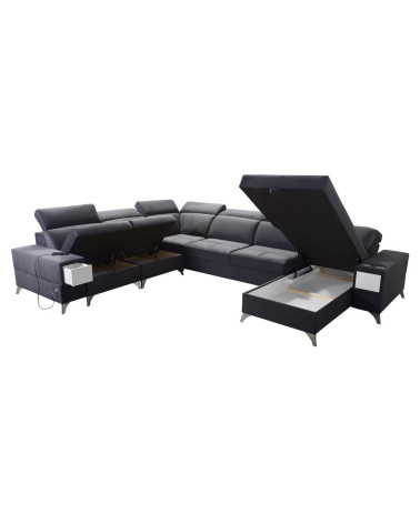 Canapé d'angle convertible DEUS VIII 364 x 284 x 184 cm en plusieurs couleurs