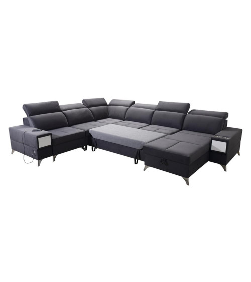 Canapé d'angle convertible ANDRE 202 x 85 cm en plusieurs couleurs
