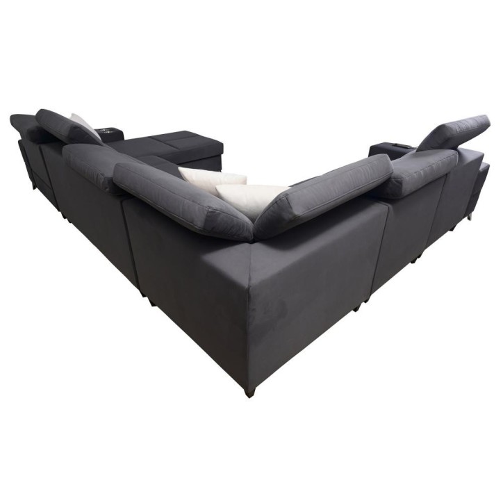 Canapé d'angle convertible DEUS VIII 364 x 284 x 184 cm en plusieurs couleurs