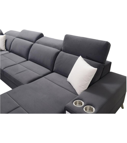 Canapé d'angle convertible DEUS VIII 364 x 284 x 184 cm en plusieurs couleurs