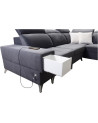 Canapé d'angle convertible DEUS VIII 364 x 284 x 184 cm en plusieurs couleurs