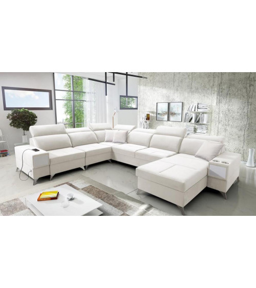 Canapé d'angle convertible ANDRE 202 x 85 cm en plusieurs couleurs