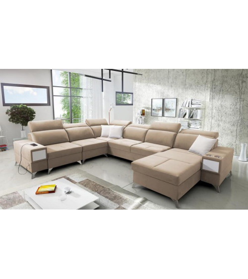 Canapé d'angle convertible ANDRE 202 x 85 cm en plusieurs couleurs