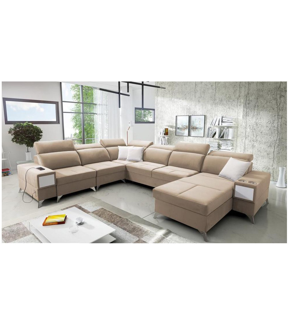copy of Canapé d'angle reversible convertible ANDRE 202 x 85 cm en plusieurs couleurs