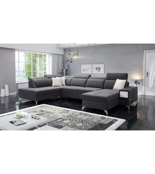 Canapé d'angle convertible ANDRE 202 x 85 cm en plusieurs couleurs