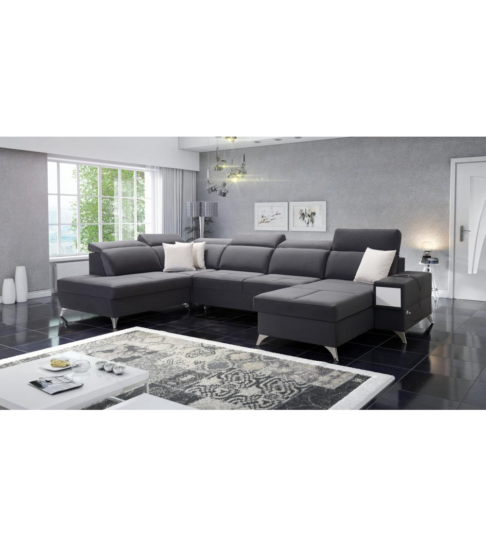 Canapé d'angle convertible ANDRE 202 x 85 cm en plusieurs couleurs