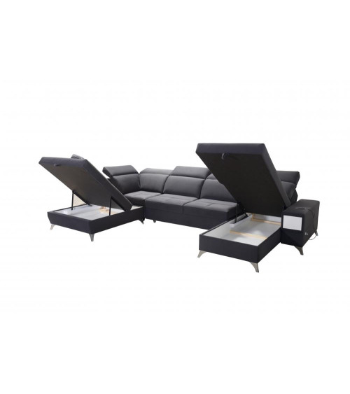 Canapé d'angle convertible ANDRE 202 x 85 cm en plusieurs couleurs