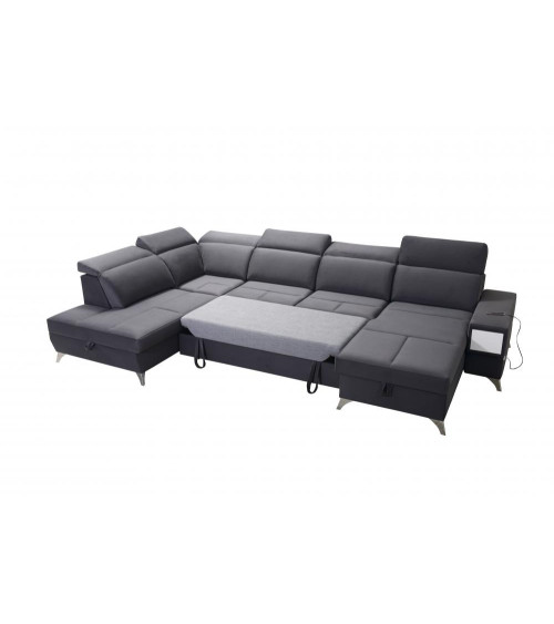 Canapé d'angle convertible ANDRE 202 x 85 cm en plusieurs couleurs