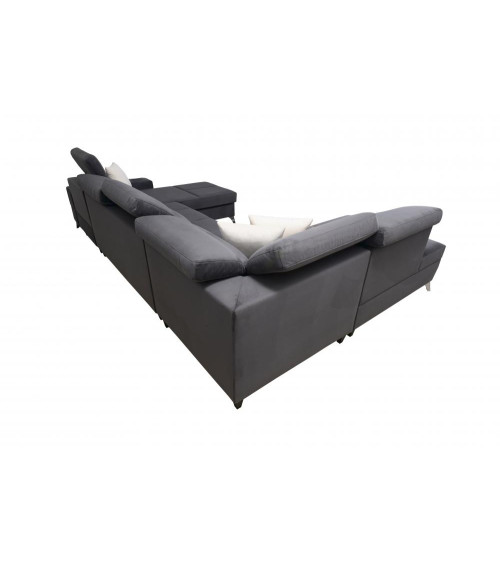 Canapé d'angle convertible DEUS VI 364 x 221 cm en plusieurs couleurs