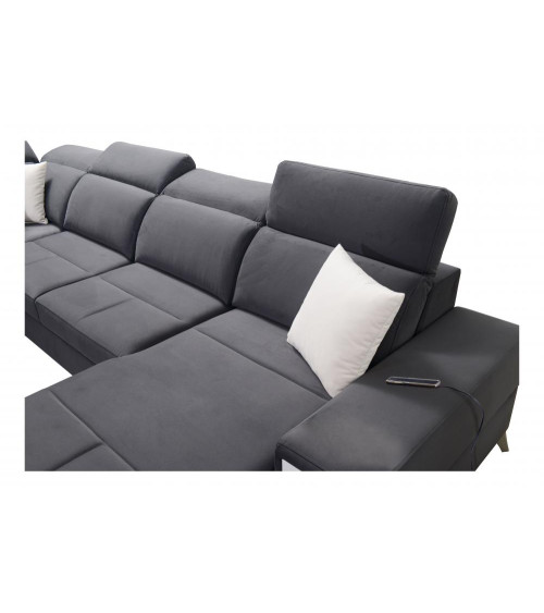 Canapé d'angle convertible ANDRE 202 x 85 cm en plusieurs couleurs