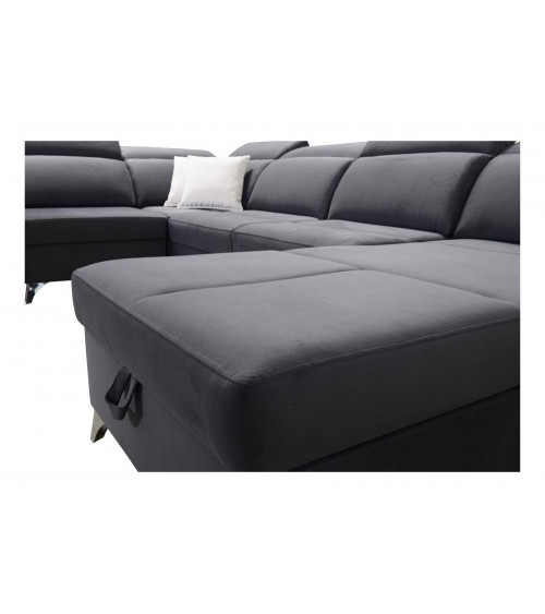 Canapé d'angle convertible DEUS VI 364 x 221 cm en plusieurs couleurs