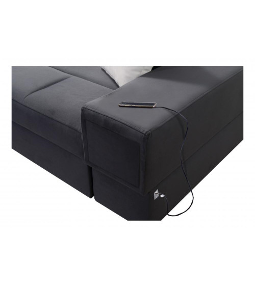 Canapé d'angle convertible ANDRE 202 x 85 cm en plusieurs couleurs