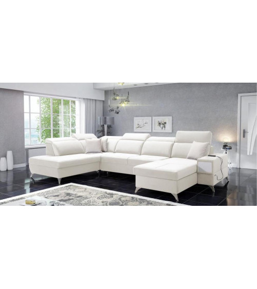 Canapé d'angle convertible ANDRE 202 x 85 cm en plusieurs couleurs