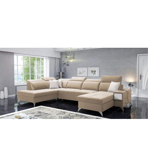 Canapé d'angle convertible ANDRE 202 x 85 cm en plusieurs couleurs