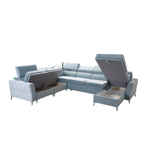 Canapé d'angle convertible ANDRE 202 x 85 cm en plusieurs couleurs