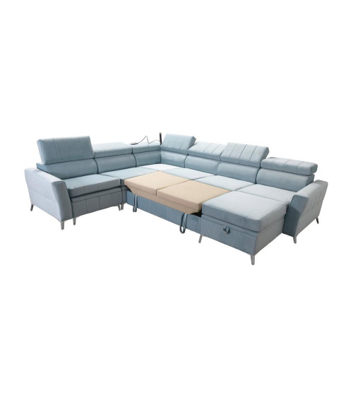 Canapé d'angle convertible ANDRE 202 x 85 cm en plusieurs couleurs