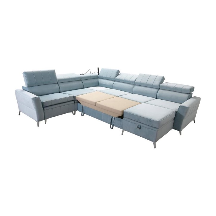 Canapé d'angle convertible BARTEZ VII 328 x 272 x 174 cm en plusieurs couleurs