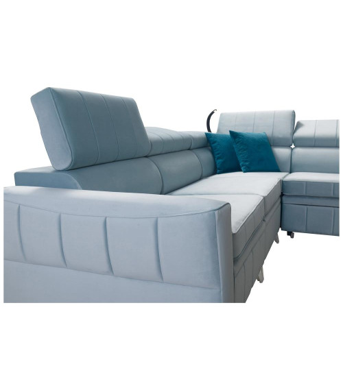 Canapé d'angle convertible ANDRE 202 x 85 cm en plusieurs couleurs