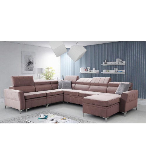 Canapé d'angle convertible ANDRE 202 x 85 cm en plusieurs couleurs