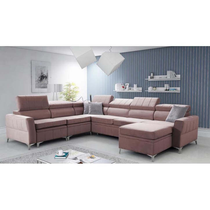 Canapé d'angle convertible BARTEZ VII 328 x 272 x 174 cm en plusieurs couleurs