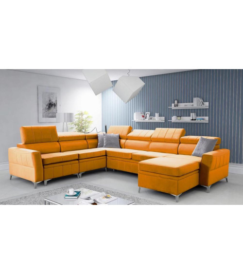 Canapé d'angle convertible ANDRE 202 x 85 cm en plusieurs couleurs