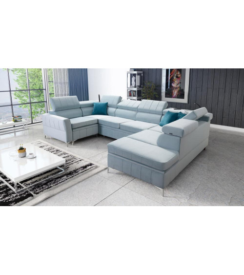Divano angolare trasformabile BARTEZ V 362 x 196 x 218 cm in vari colori