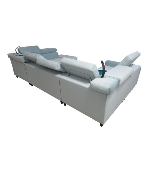 Canapé d'angle convertible BARTEZ V 362 x 196 x 218 cm en plusieurs couleurs