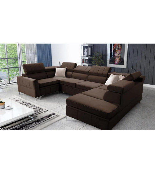 Canapé d'angle convertible ANDRE 202 x 85 cm en plusieurs couleurs