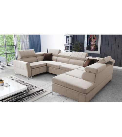Canapé d'angle convertible ANDRE 202 x 85 cm en plusieurs couleurs