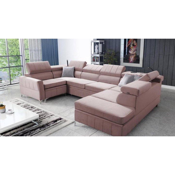 Sofá rinconera convertible BARTEZ V 362 x 196 x 218 cm en varios colores