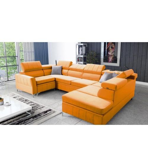 Canapé d'angle convertible ANDRE 202 x 85 cm en plusieurs couleurs