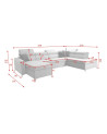 copy of Canapé d'angle reversible convertible ANDRE 202 x 85 cm en plusieurs couleurs