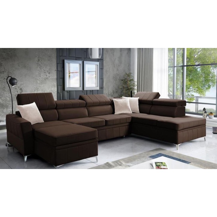 Canapé d'angle convertible BARTEZ VI 328 x 174 x 218 cm en plusieurs couleurs