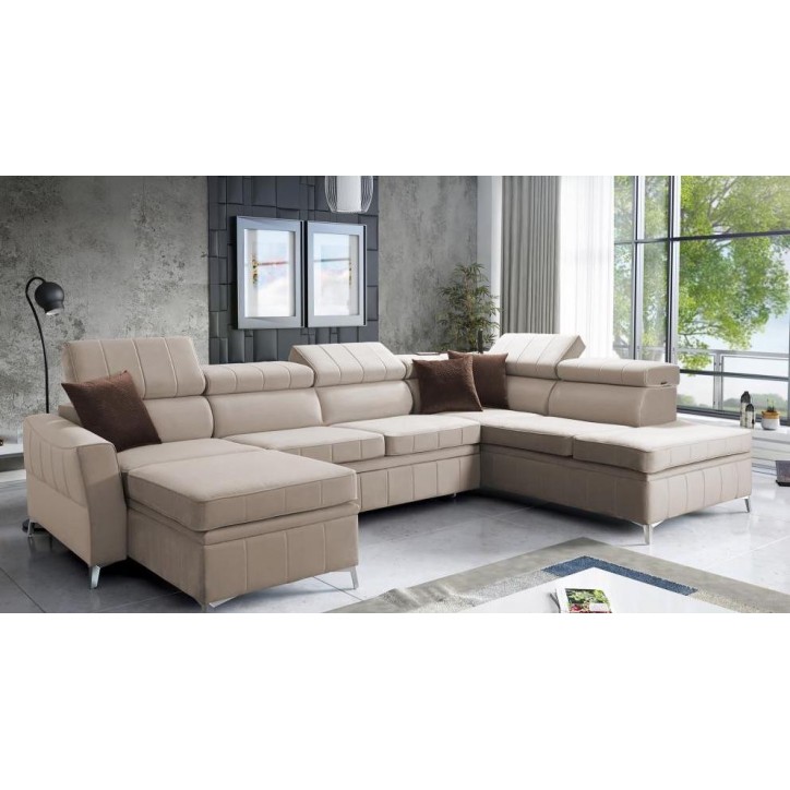 Canapé d'angle convertible BARTEZ VI 328 x 174 x 218 cm en plusieurs couleurs