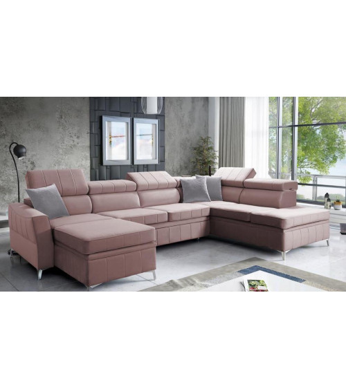 Canapé d'angle convertible BARTEZ VI 328 x 174 x 218 cm en plusieurs couleurs